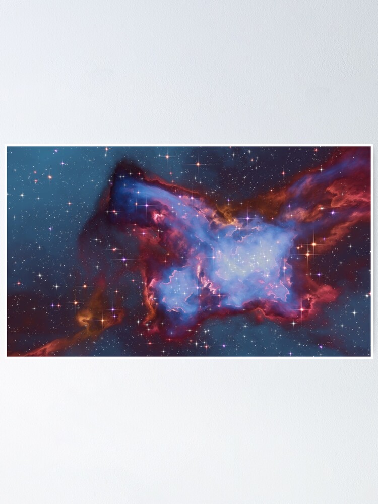 Alternate view of Fantasy nebula cosmos sky in space with stars (Blue) Poster