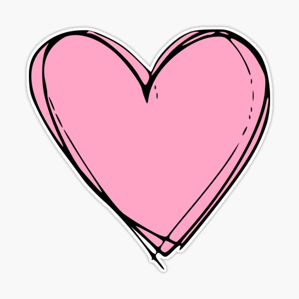 Pink Heart  Sticker for Sale by TlynWorks