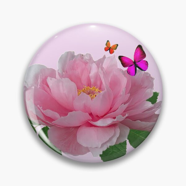 Item preview, Pink and white peony roses and a butterfly designed and sold by SueKnox.