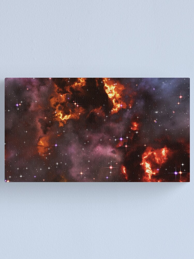 Alternate view of Fantasy nebula cosmos sky in space with stars (Purple/Yellow/Orange/Red) Canvas Print