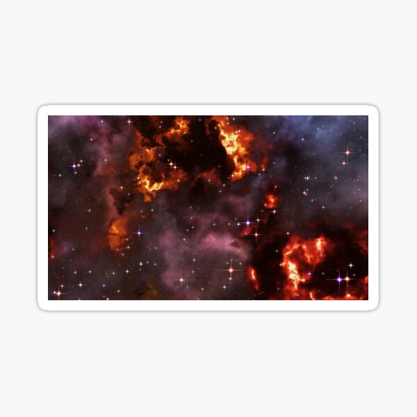 Fantasy nebula cosmos sky in space with stars (Purple/Yellow/Orange/Red) Sticker