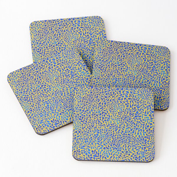 Item preview, Sapphire Ivy Doodle on Yellow designed and sold by AxeLeon Patterns.