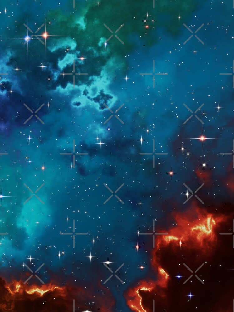Fantasy nebula cosmos sky in space with stars (Blue/Cyan/Green/Yellow/Orange/Red) by GaiaDC