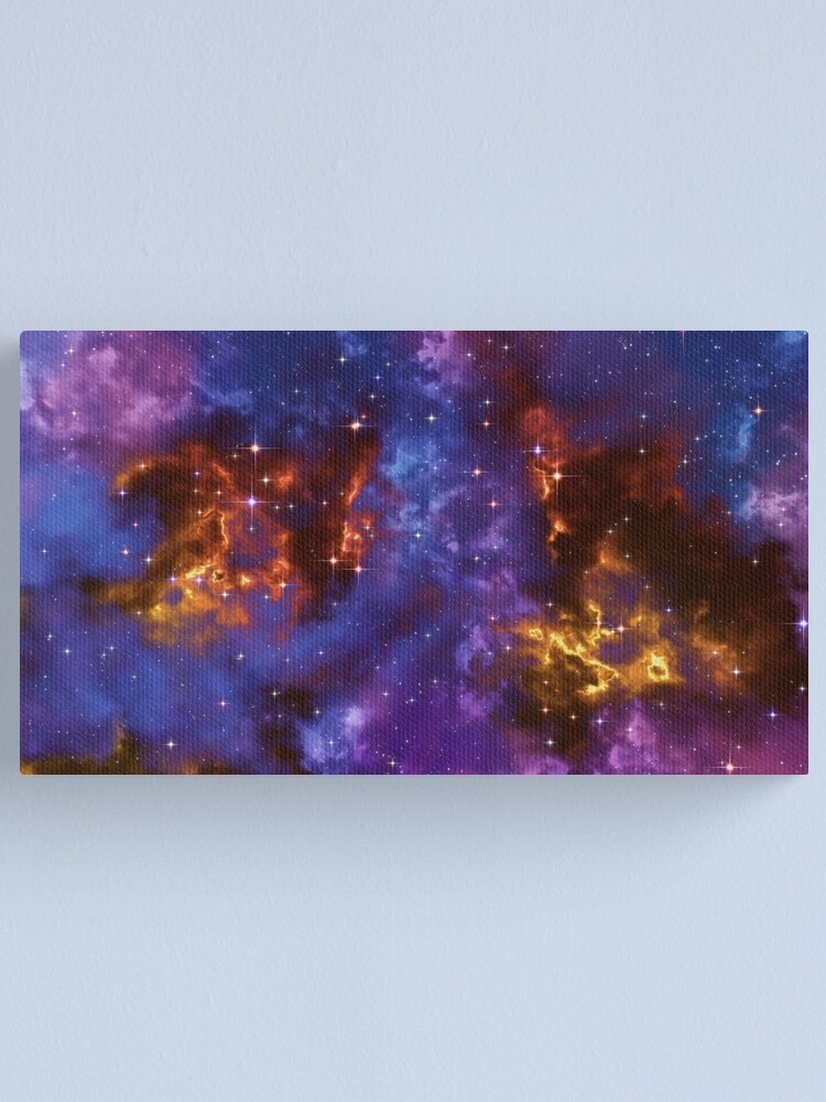 Alternate view of Fantasy nebula cosmos sky in space with stars (Blue/Purple/Red/Yellow) Canvas Print