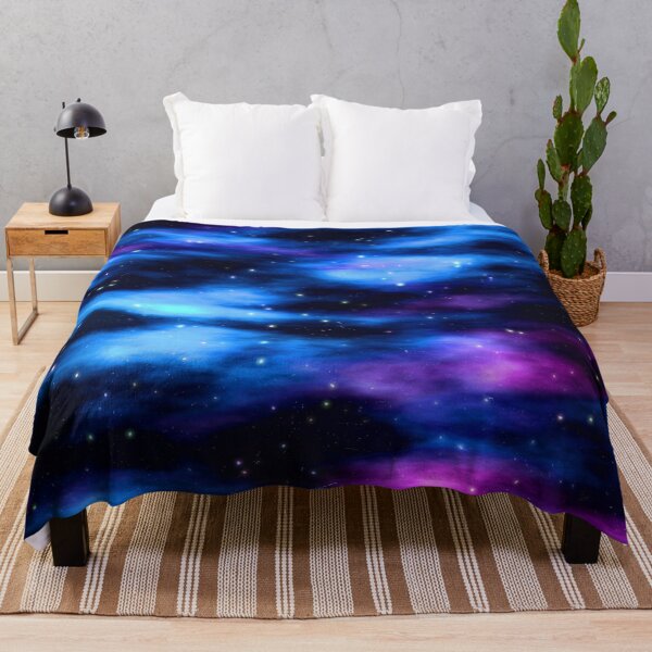 Item preview,  The Silk Threads Milky Way, starry blue, pink, purple tie dye, dark shiny universe Throw blanket, bed decor, trendy elegant designed and sold by August-E.