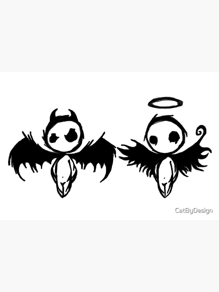 Lover couple fantasy devil and angel skulls.Hand drawing on paper. Stock  Illustration | Adobe Stock