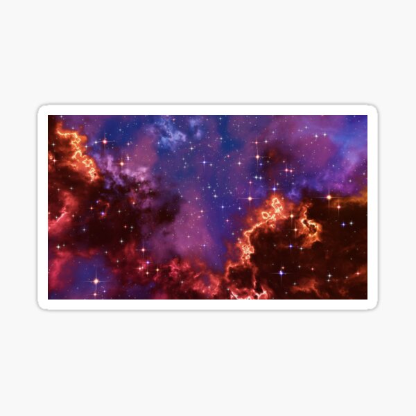 Fantasy nebula cosmos sky in space with stars (Blue/Purple/Red/Yellow/Pink) Sticker