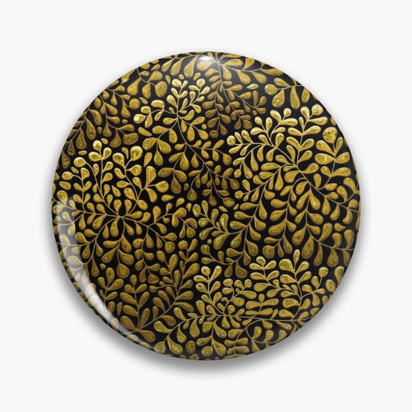 Item preview, Gold Ivy Doodle on Black Velvet designed and sold by AxeLeon Patterns.