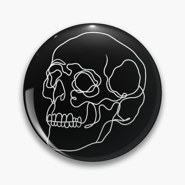 Item preview, simple skull continouos white line designed and sold by LaGode.