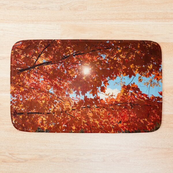 Item preview, Fall Colors Maple Red Orange Leaves Trees Blue Sky Sun Sunlight Shining Through Autumn  designed and sold by HppyStrngHelthy.