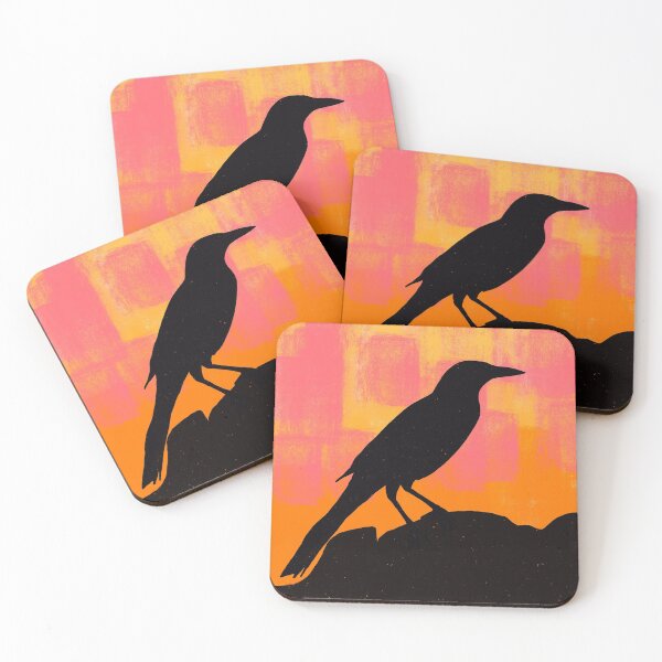 Item preview, Black bird with hot pink and orange  designed and sold by thephoenixsoul.