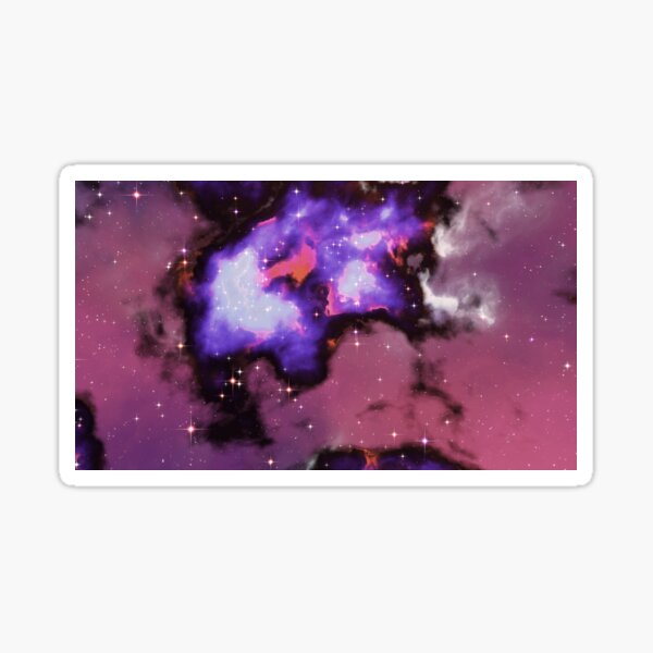 Fantasy nebula cosmos sky in space with stars (Purple/Blue/Magenta) Sticker