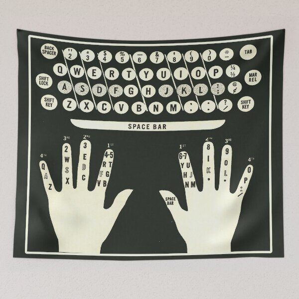 Item preview, Typing Diagram - Vintage Instructional Infographic designed and sold by elevens.