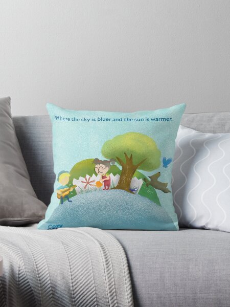 Cozy Corner • Blue Skies • Square Throw Pillow
