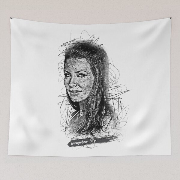 Item preview, Evangeline Lilly Abstract Sketch Art, Evangeline Lilly Sketch Design, Evangeline Lilly designed and sold by graphic-genie.