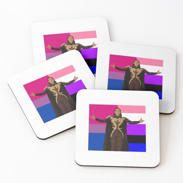 Item preview, Loki with Bisexual and Genderfluid Flags designed and sold by PatheticLittleAccidents.