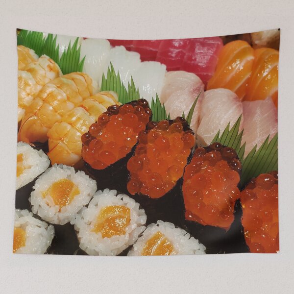 Item preview, Sushi Tray Japanese Salmon Roe Shrimp Tuna Squid Cuttlefish Yellow Tail California Roll designed and sold by HppyStrngHelthy.