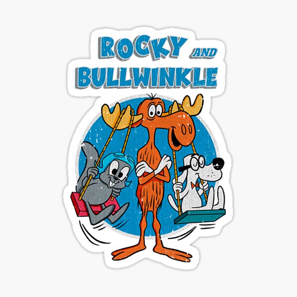Vintage Roc ky and bull winkle  Sticker
