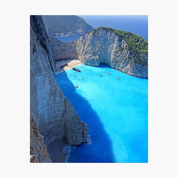 Lámina fotográfica Isla de Zakynothos Grecia playa griega paradisíaca