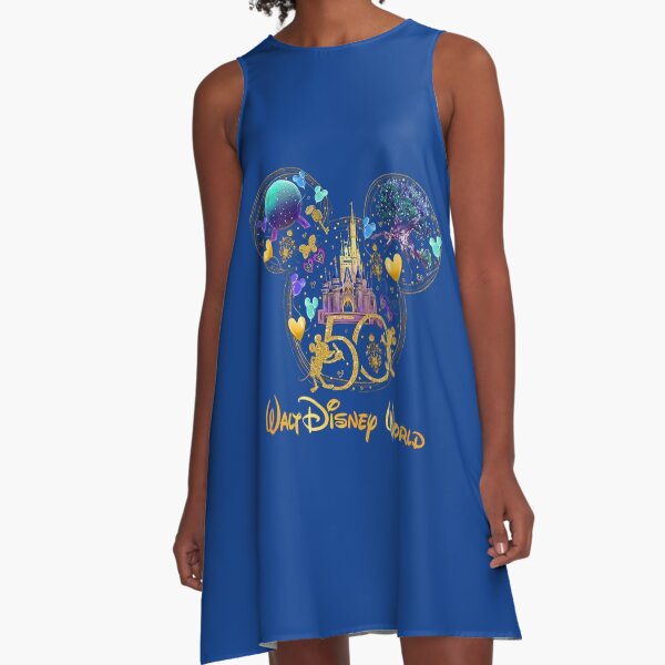 50th Anniversary Disney Walt Disneyworld Disney Vacation Disney Castle Magic Kingdom A-Line Dress