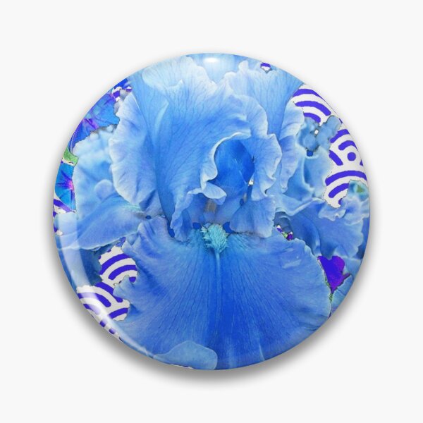 Item preview, BLUE WHITE FROTHY IRIS PATTERN GARDEN ABSTRACT ART designed and sold by sharlesart.