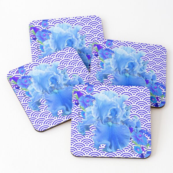 Item preview, BLUE WHITE FROTHY IRIS PATTERN GARDEN ABSTRACT ART designed and sold by sharlesart.
