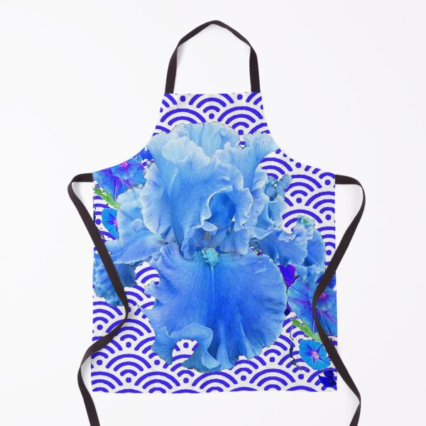 Item preview, BLUE WHITE FROTHY IRIS PATTERN GARDEN ABSTRACT ART designed and sold by sharlesart.