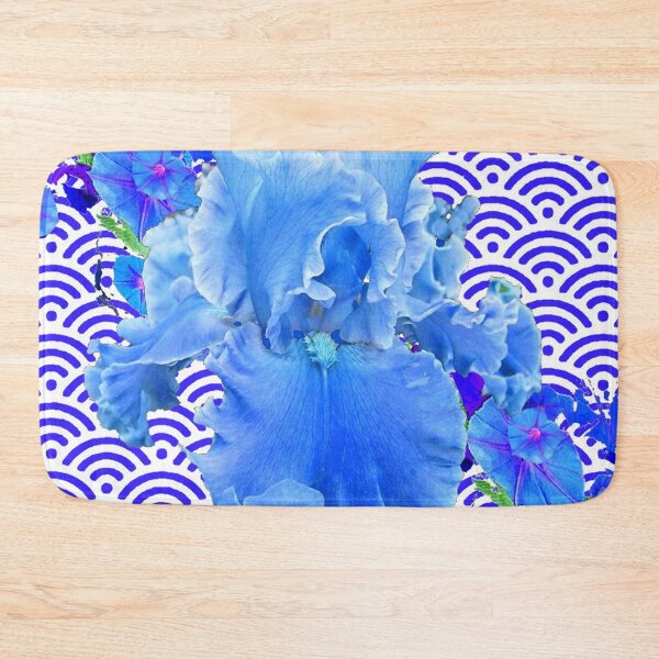 Item preview, BLUE WHITE FROTHY IRIS PATTERN GARDEN ABSTRACT ART designed and sold by sharlesart.