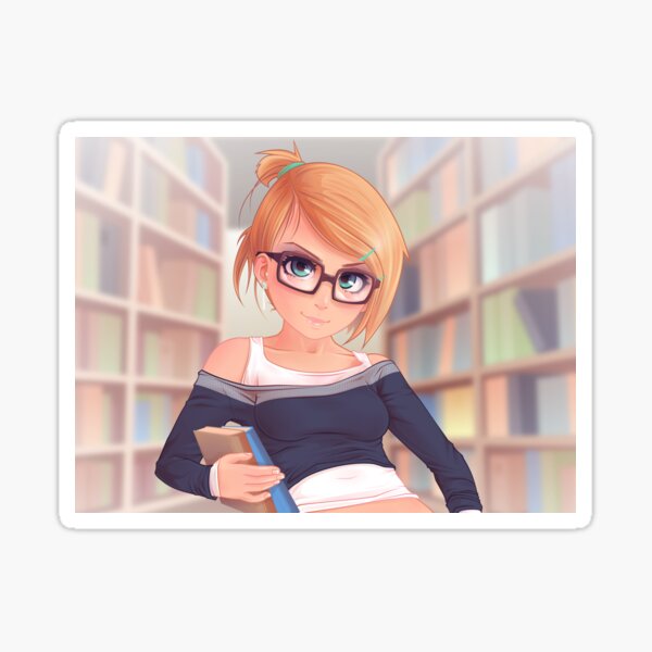 Library Girl Sticker