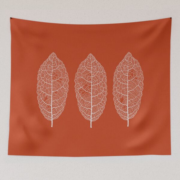 Item preview, Skeleton Leaf, Mahoe , rust colour background designed and sold by MHen.