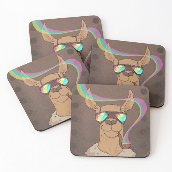 Item preview, Llama Smoking a Rainbow Pipe designed and sold by Cuterefaction.