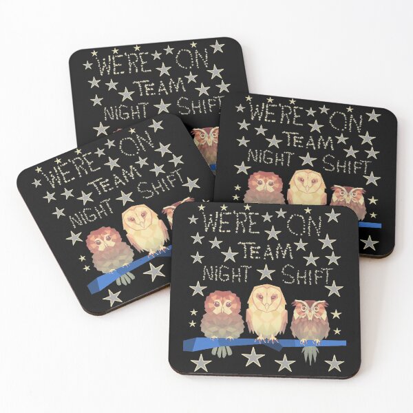 Item preview, We Are On Team Night Shift Owls Stars designed and sold by artfulnotebook.