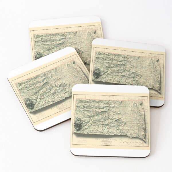 Item preview, 1897 South Dakota Relief Map 3D digitally-rendered designed and sold by ThinkAboutMaps.