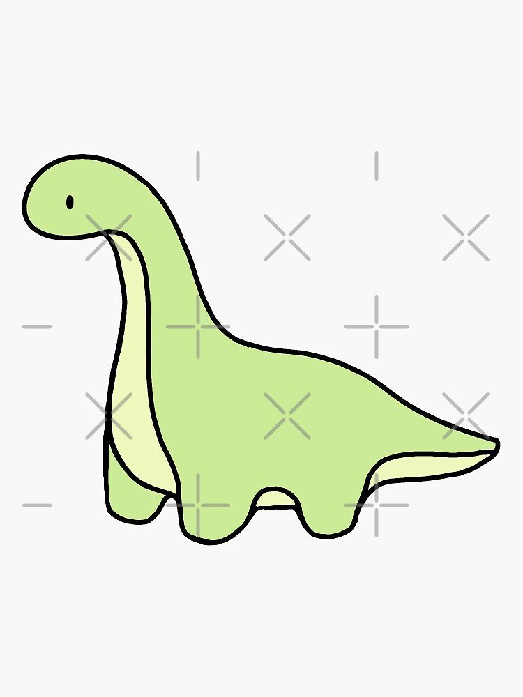Simple Light Green Stuffed Animal Brontosaurus Dinosaur Sticker for Sale  by bassoongirl123