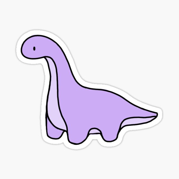 Simple Light Purple Stuffed Animal Brontosaurus Dinosaur Sticker