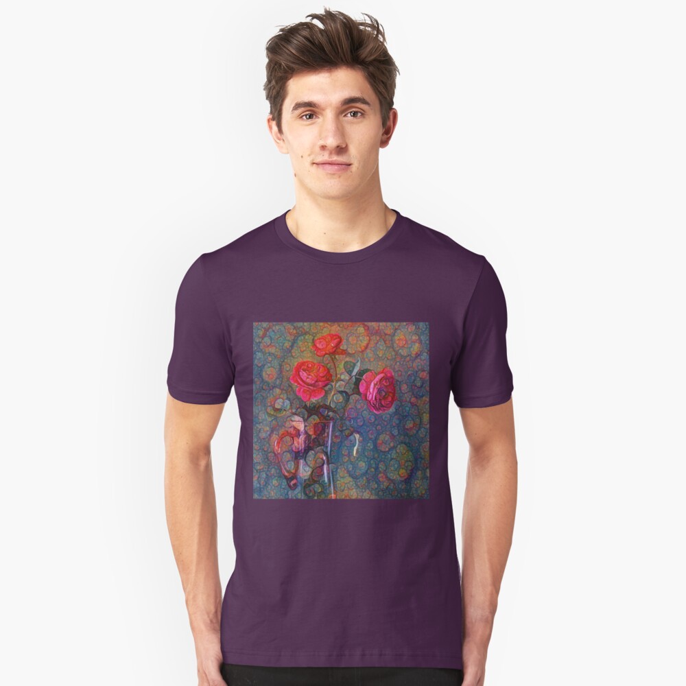 Roses #DeepDreamed Slim Fit T-Shirt