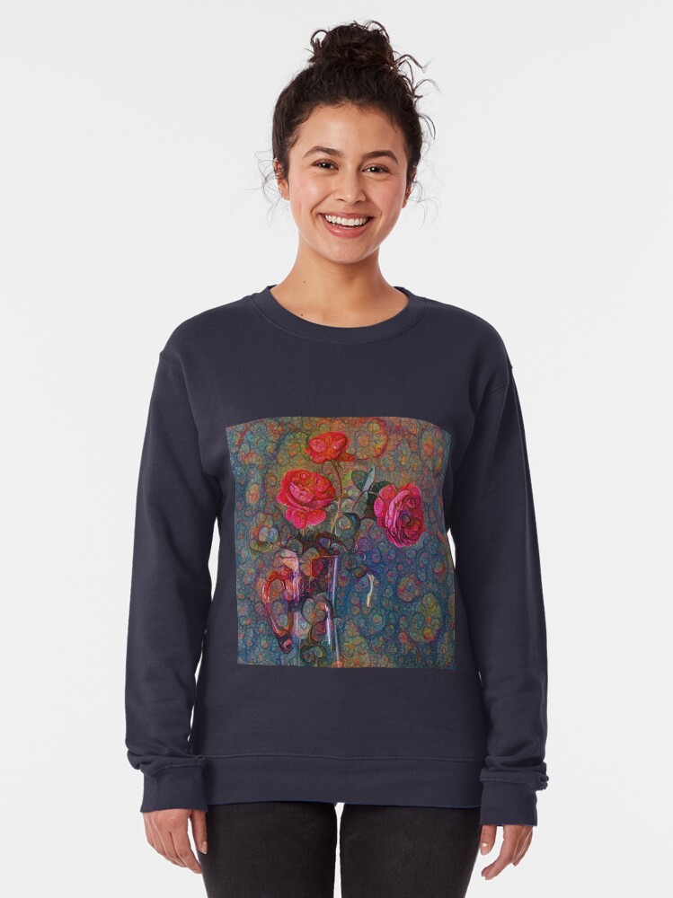 Alternate view of Roses #DeepDreamed Pullover Sweatshirt