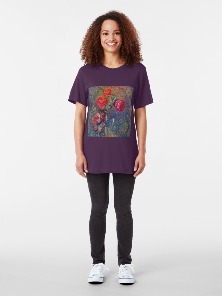 Alternate view of Roses #DeepDreamed Slim Fit T-Shirt