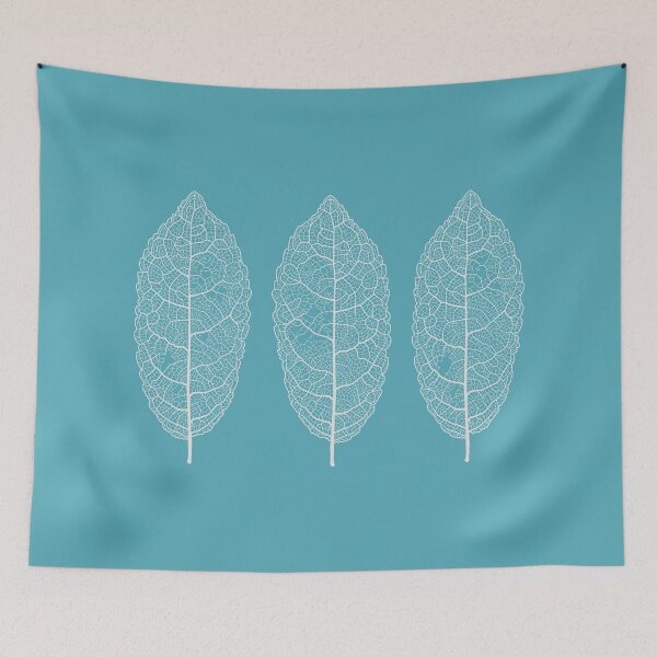 Item preview, Hoja de esqueleto, Mahoe, fondo aqua designed and sold by MHen.