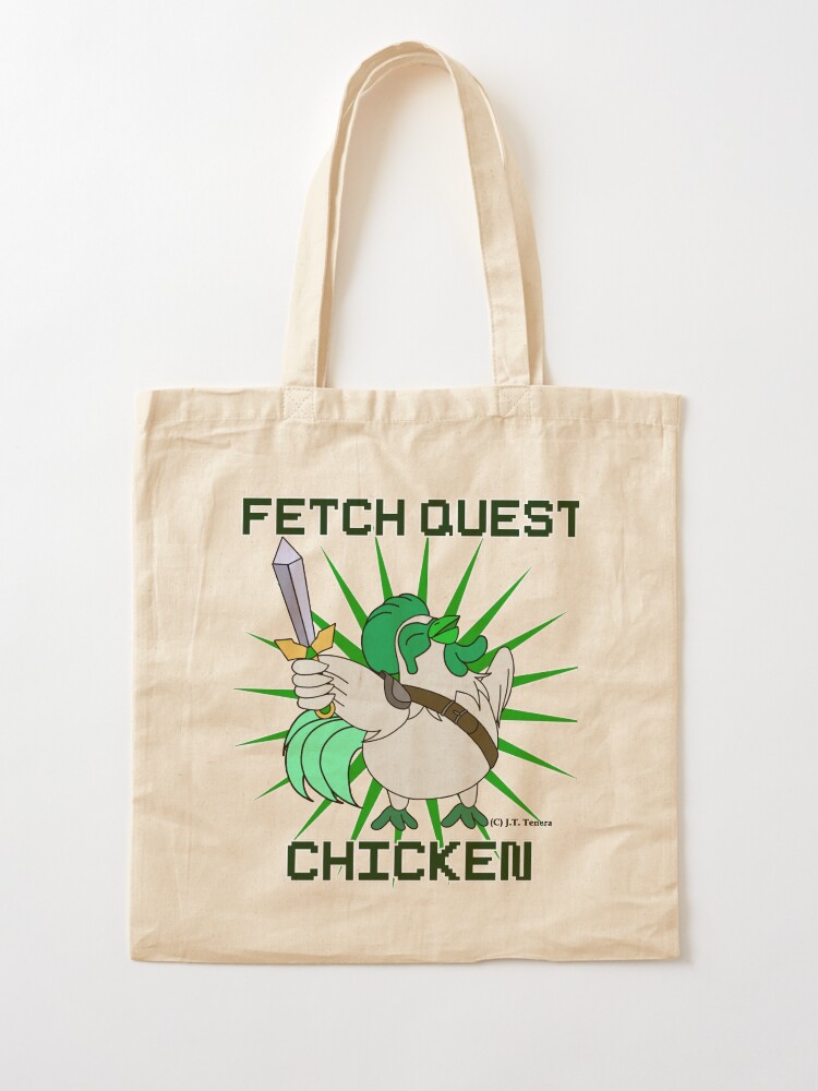 Thumbnail 2 of 5, Tote Bag, Fetch Quest Chicken! designed and sold by PickledAuthor.
