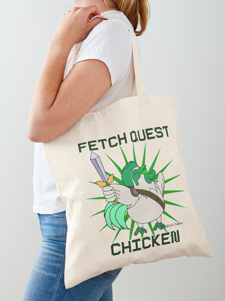 Thumbnail 1 of 5, Tote Bag, Fetch Quest Chicken! designed and sold by PickledAuthor.