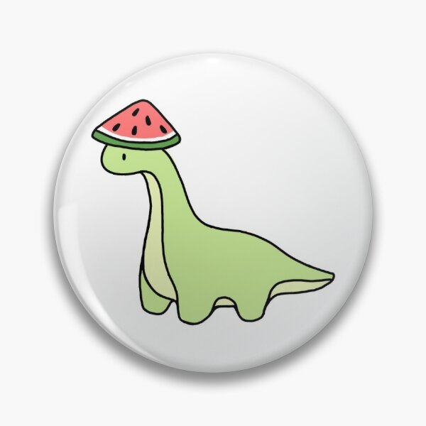 Simple Light Green Stuffed Animal Brontosaurus Dinosaur Pin for