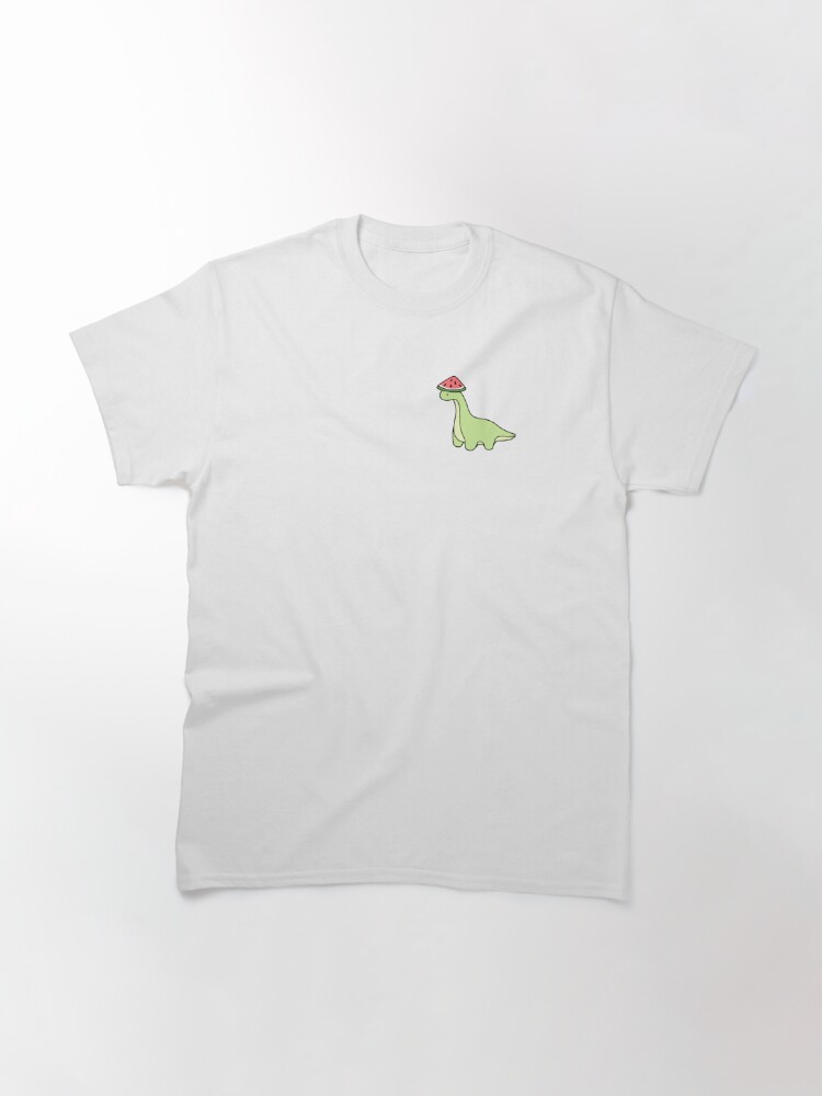 Disover Simple Light Green Watermelon Hat Brontosaurus Dinosaur | Classic T-Shirt