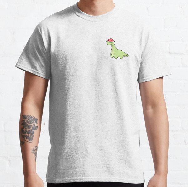 Disover Simple Light Green Watermelon Hat Brontosaurus Dinosaur | Classic T-Shirt