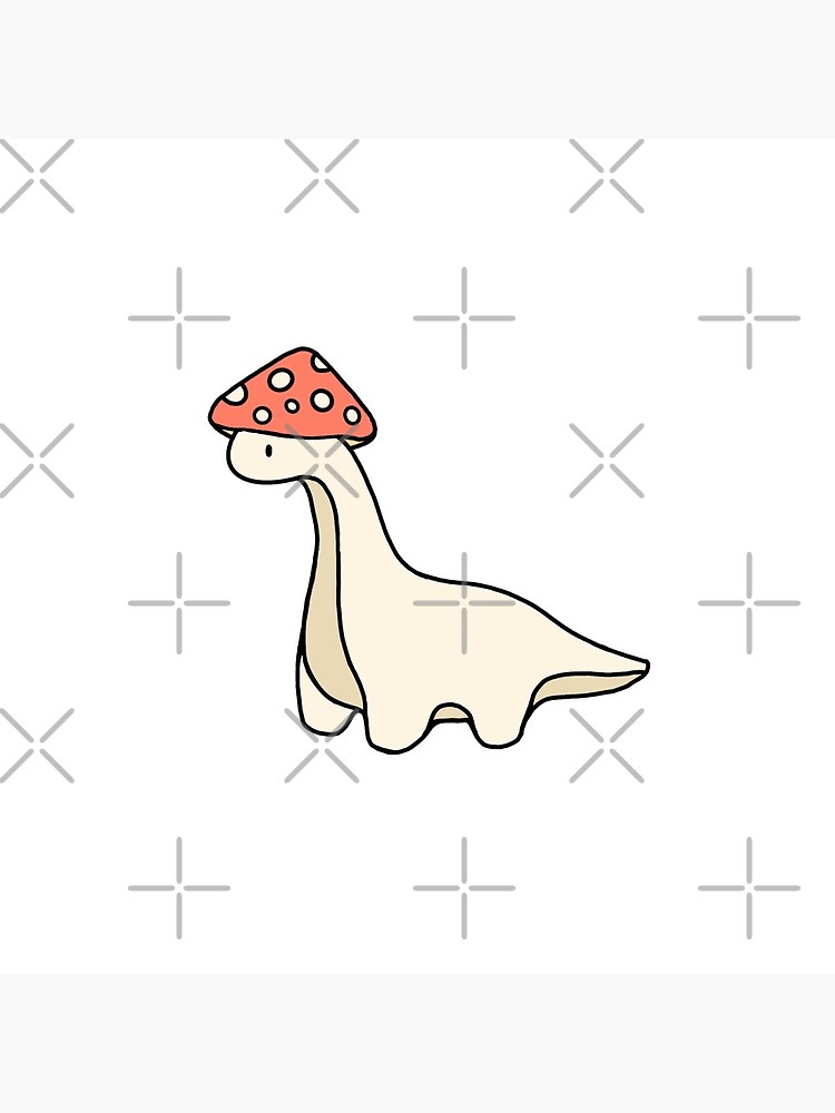 Disover Simple Red and White Mushroom Hat Brontosaurus Dinosaur | Pin