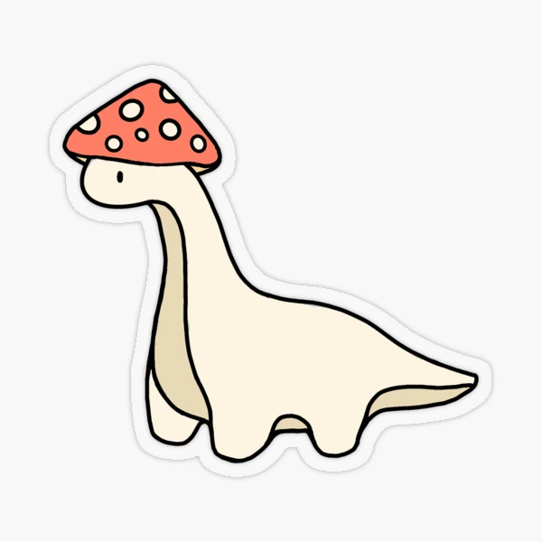 Dinosaur with Mushroom Hat Sticker – HappyPlanGirls Designs