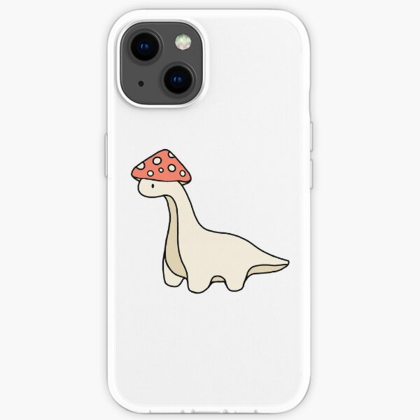 Simple Red and White Mushroom Hat Brontosaurus Dinosaur iPhone Soft Case