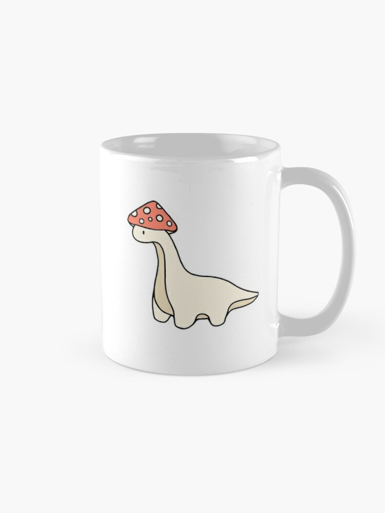 Simple Red and White Mushroom Hat Brontosaurus Dinosaur Sticker for Sale  by bassoongirl123