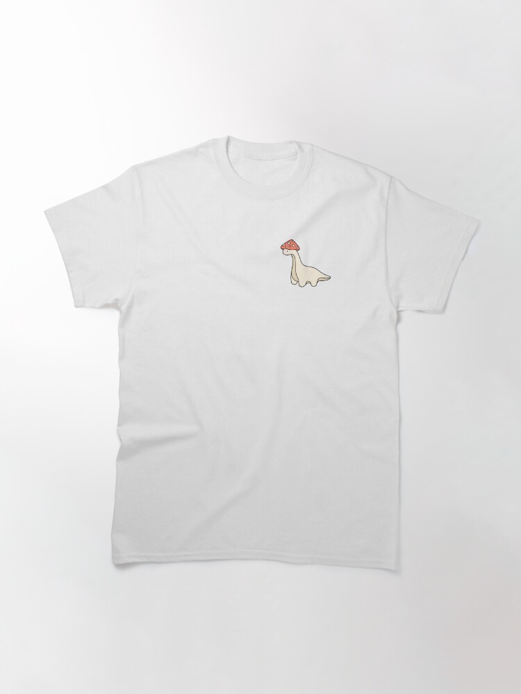 Thumbnail 3 von 7, Classic T-Shirt, Einfacher rot-weißer Pilzhut Brontosaurus Dinosaurier designt und verkauft von bassoongirl123.