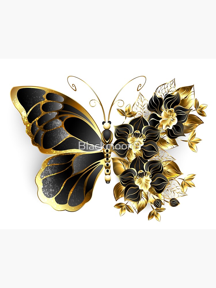 3D Gold Butterflies - 12 Butterflies (Lace Pattern)